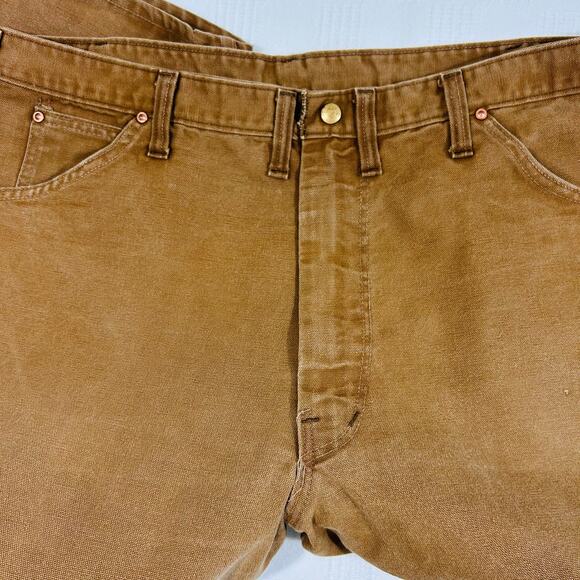 Carhartt Mens 42x32 Rivet Vintage Bootcut Duck Pants 100% Cotton Made In U.S.A. - Picture 9 of 10